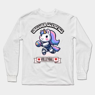 Volleyball Unicorn Olympics 🏐🦄 - Spike Some Cuteness! Long Sleeve T-Shirt